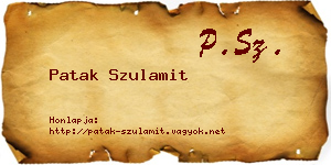Patak Szulamit névjegykártya